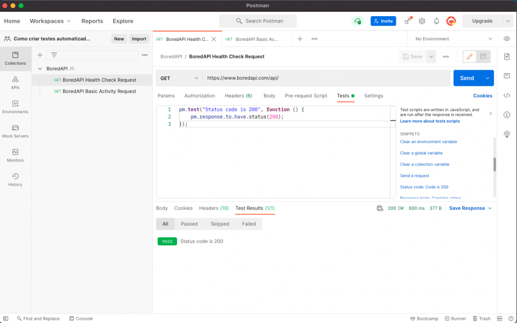 Como criar testes automatizados com Postman - Primeiro Teste